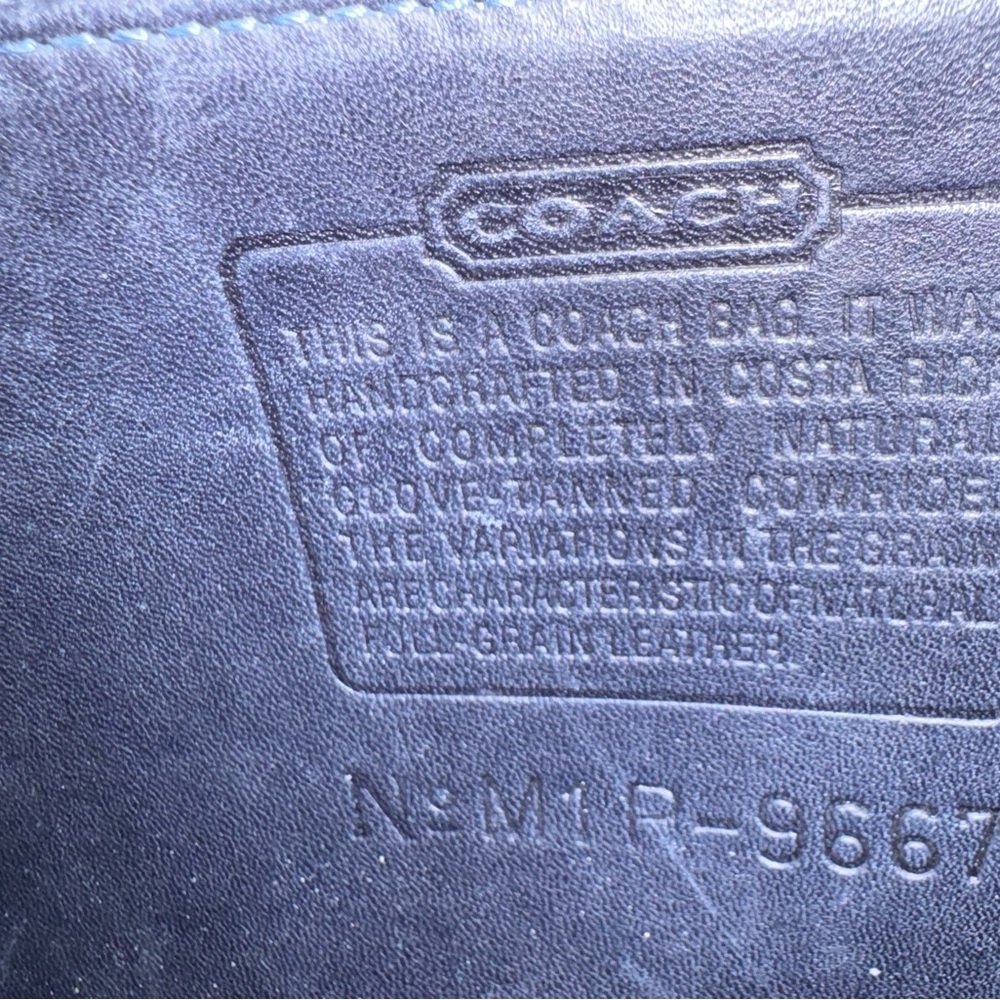 Rare Vintage Navy Blue and Parchment Leather Crossbody Coach Spectator City 9667 - Picture 3 of 13